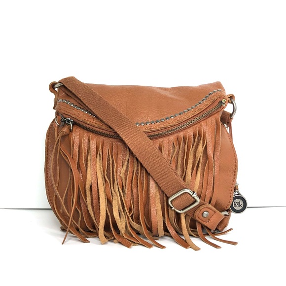 The Sak Bags The Sak Silverlake Tobacco Fringe And Stud Leather Crossbody Bag Poshmark